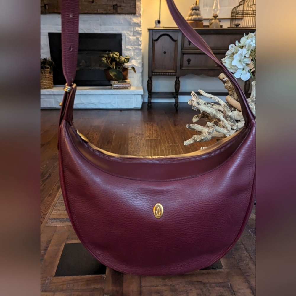 Cartier Burgundy Hobo Shoulder Bag